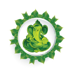 Ganpati Bappa (Green) Witty Sticker