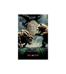 Bull vs Bear Wall Decor Witty Poster