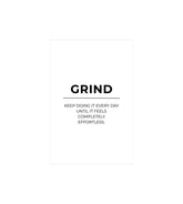 Grind Quote Wall Decor Witty Poster
