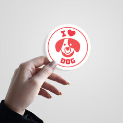 I Love Dog Witty Sticker