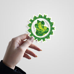Ganpati Bappa (Green) Witty Sticker