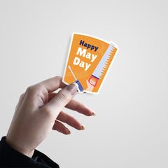 Happy May Day Witty Sticker