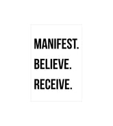 Manifest Believe Receive Wall Decor Witty Poster