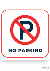 No Parking Premium A4 Size Vinyl Stickers