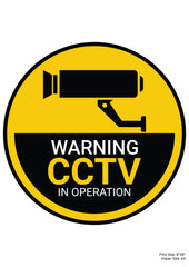 Warning CCTV Premium A4 Size Vinyl Stickers