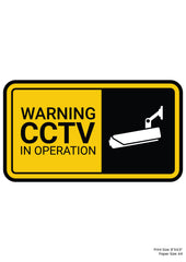 Warning CCTV Premium A4 Size Vinyl Stickers