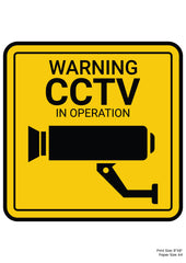 Warning CCTV Premium A4 Size Vinyl Stickers