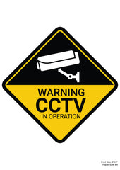 Warning CCTV Premium A4 Size Vinyl Stickers