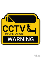 Warning CCTV Premium A4 Size Vinyl Stickers
