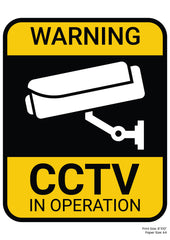 Warning CCTV Premium A4 Size Vinyl Stickers