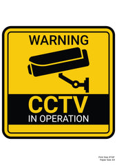 Warning CCTV Premium A4 Size Vinyl Stickers