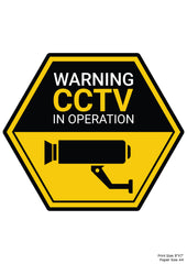 Warning CCTV Premium A4 Size Vinyl Stickers