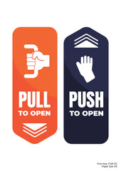 Push & Pull Premium A4 Size Vinyl Stickers