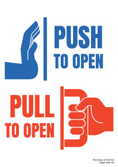 Push & Pull Premium A4 Size Vinyl Stickers