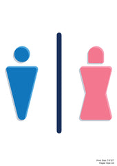 Male & Female Icon Premium A4 Size Vinyl Stickers