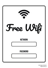 Free Wifi Premium A4 Size Vinyl Stickers
