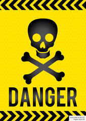 Danger Premium A4 Size Vinyl Stickers