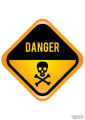 Danger Premium A4 Size Vinyl Stickers