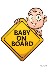 Baby On Board Premium A4 Size Vinyl Stickers