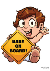 Baby On Board Premium A4 Size Vinyl Stickers