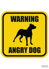 Warning Angry Dog Premium A4 Size Vinyl Stickers