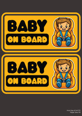 Baby On Board Premium A4 Size Vinyl Stickers