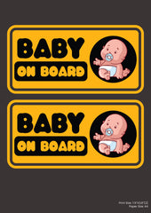 Baby On Board Premium A4 Size Vinyl Stickers