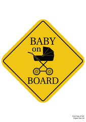 Baby On Board Premium A4 Size Vinyl Stickers