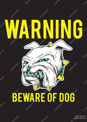 Warning Beware of Dog Premium A4 Size Vinyl Stickers
