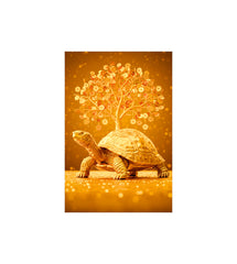 Lucky Vastu Turtle with Money Tree Wall Decor Devotional Poster