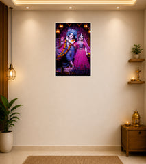 Radha Krishna Wall Decor Devotional Poster