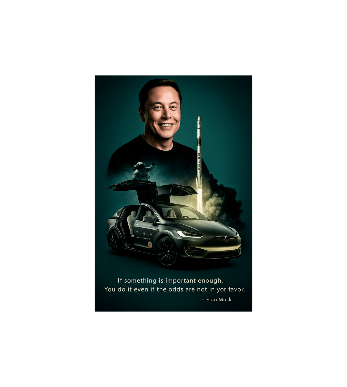 Elon Musk Quote Wall Decor Witty Poster