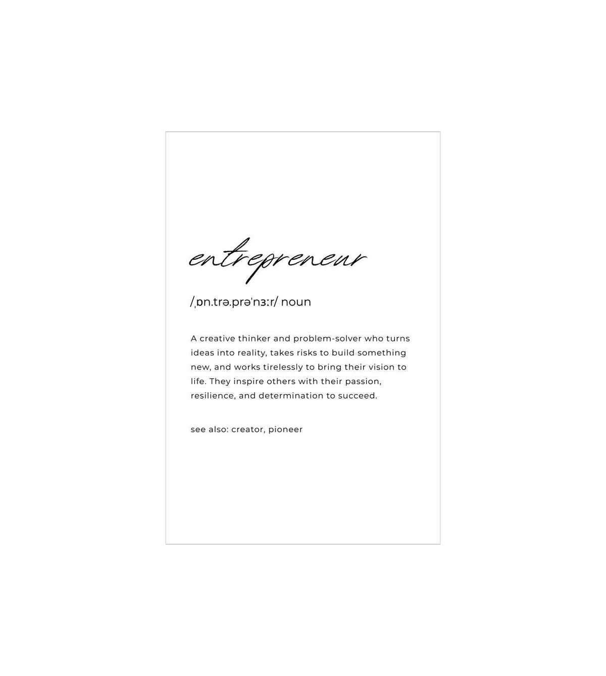 Entrepreneur Quote Wall Decor Witty Poster