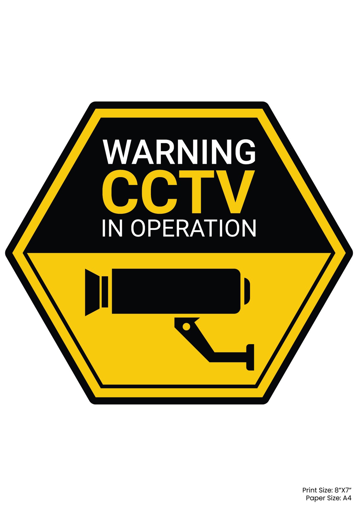 Warning CCTV Premium A4 Size Vinyl Stickers