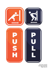 Push & Pull Premium A4 Size Vinyl Stickers