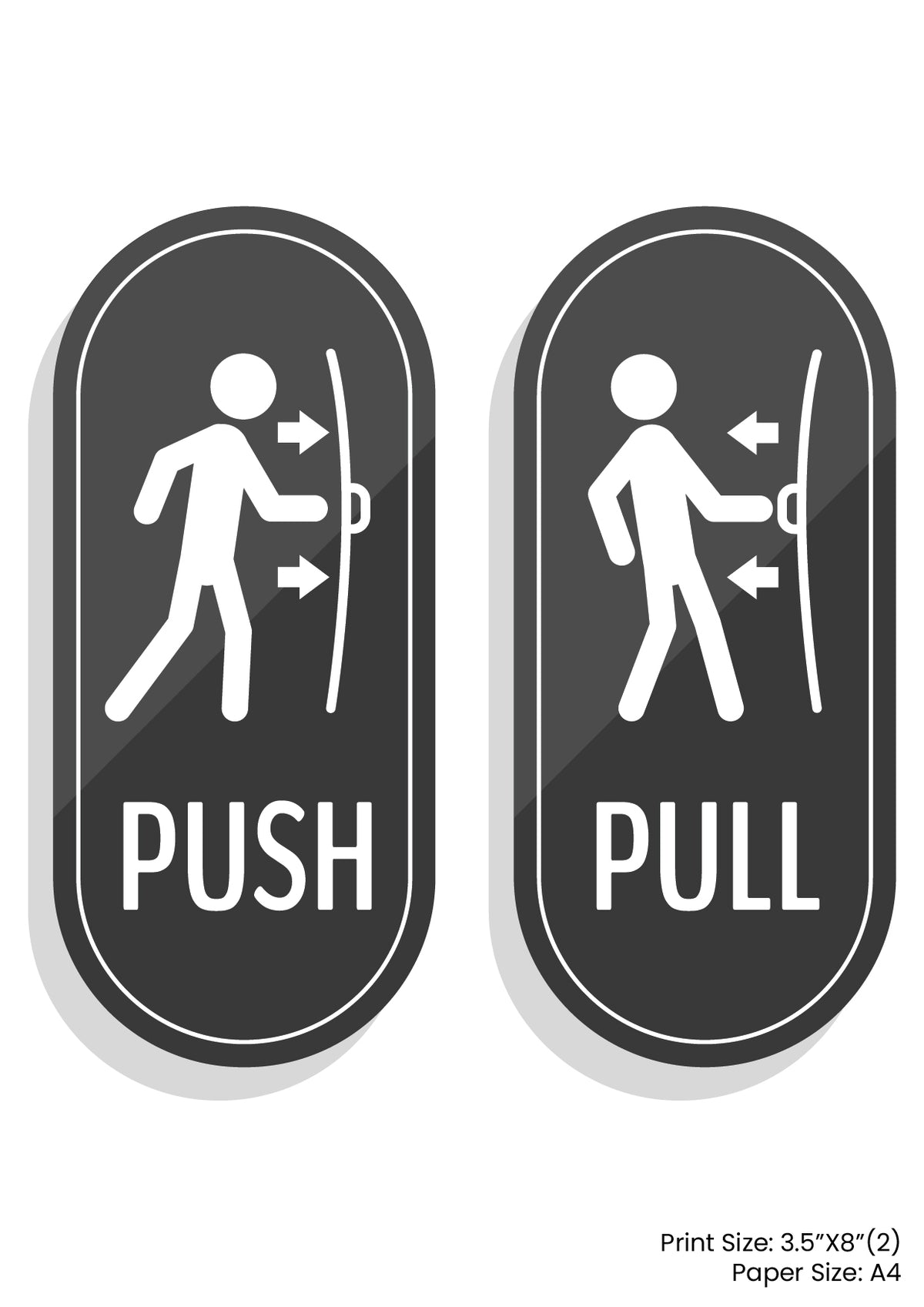 Push & Pull Premium A4 Size Vinyl Stickers