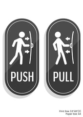 Push & Pull Premium A4 Size Vinyl Stickers