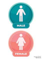 Male Female Premium A4 Size Vinyl Stickers