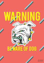 Warning Beware of Dog Premium A4 Size Vinyl Stickers