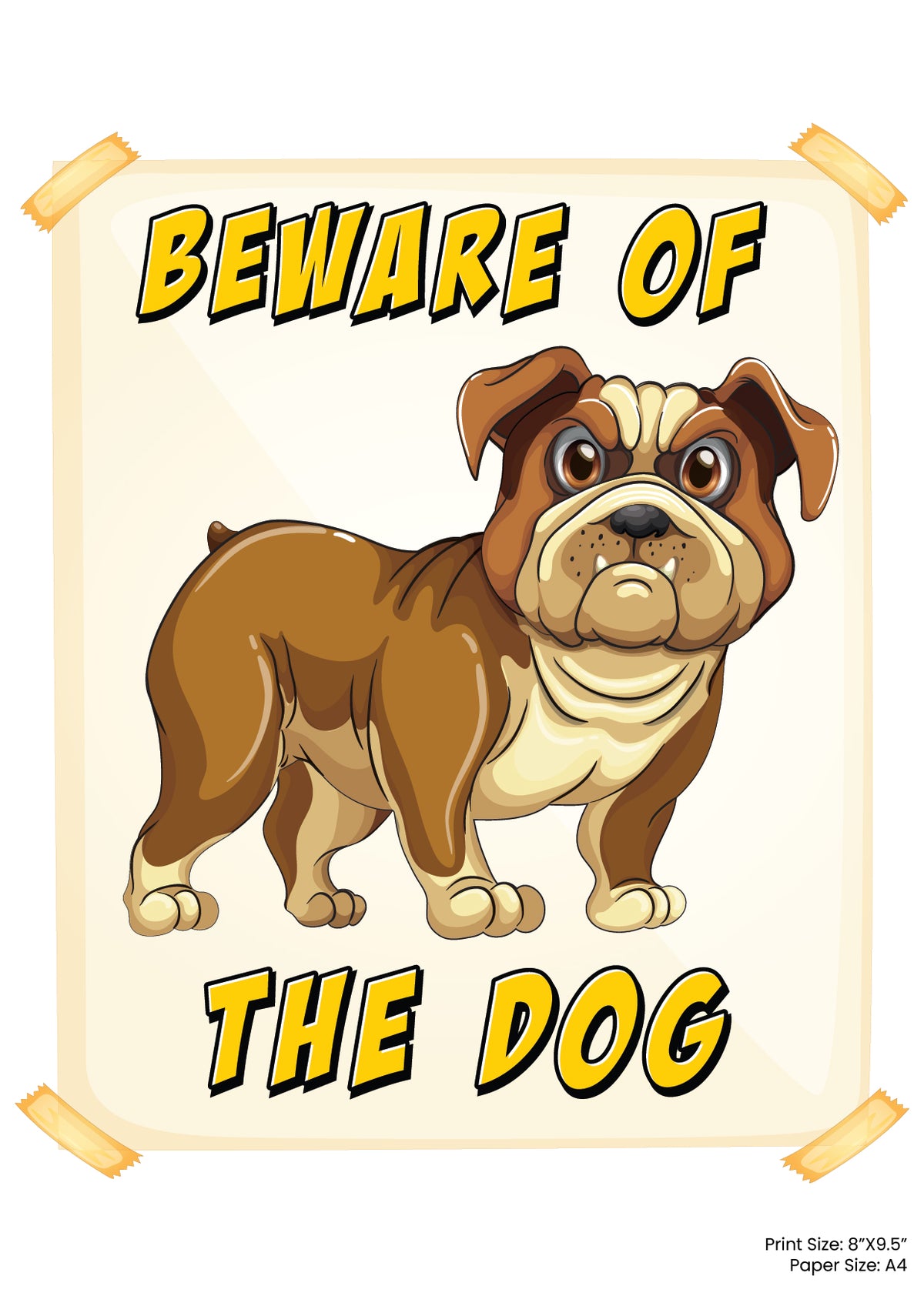 Beware of Dog Premium A4 Size Vinyl Stickers