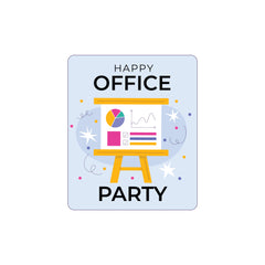 Happy Office Party Witty Sticker