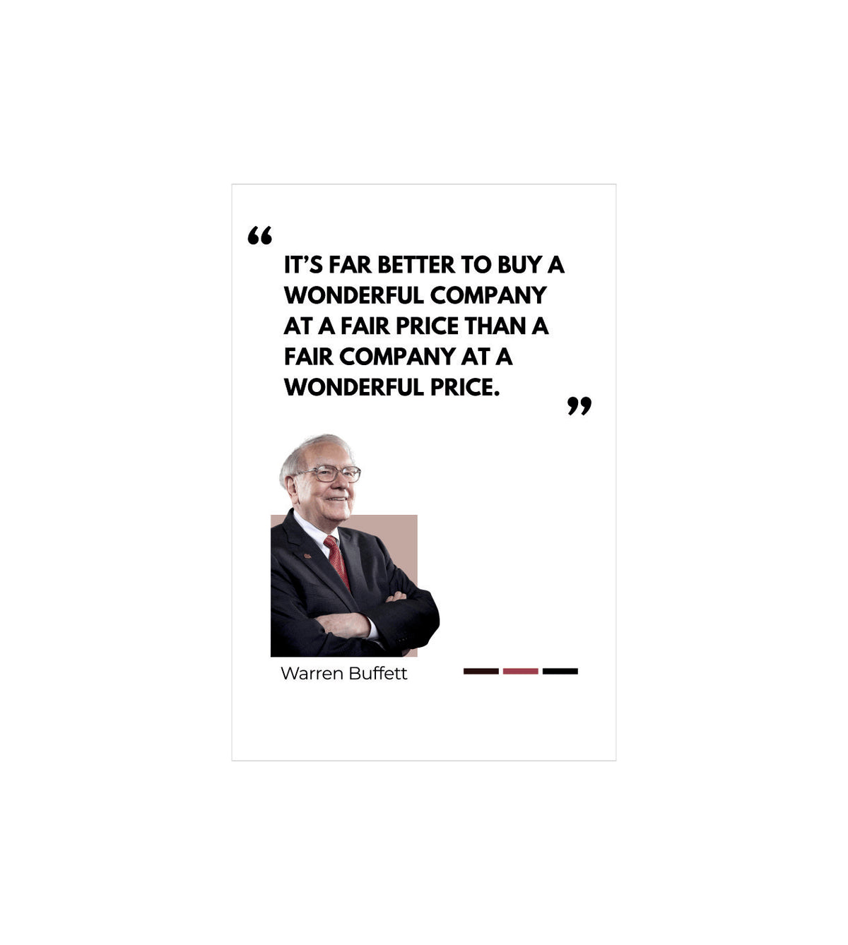 Warren Buffet Quote Wall Decor Witty Poster